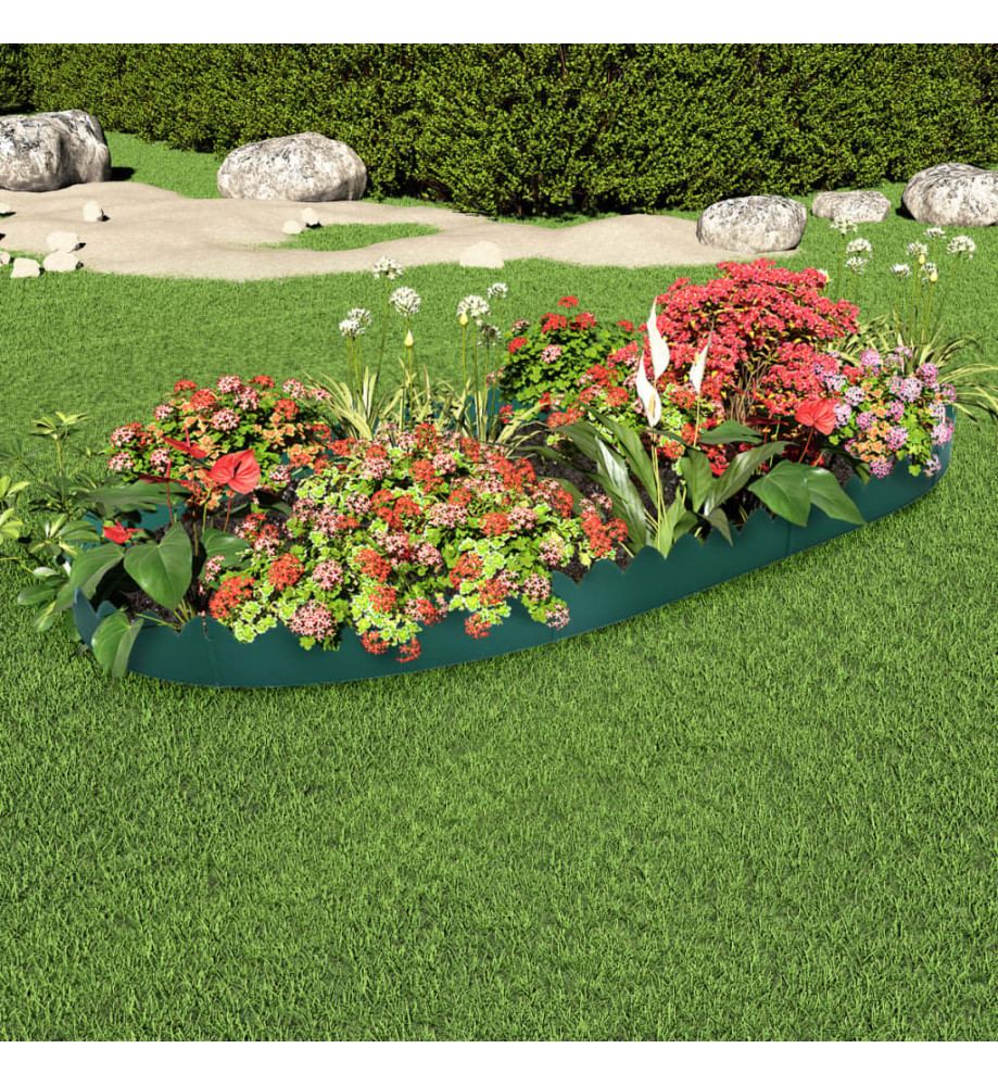 Bordures de jardin 10 pcs Vert 65x15 cm PP