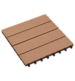 Carreaux de terrasse 22 pcs 30 x 30 cm 2 m² WPC Teck