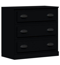 Buffets 3 pcs noir bois d'ingénierie