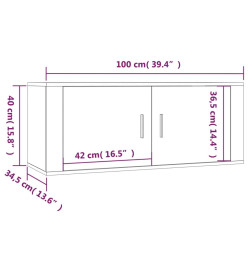 Ensemble de meubles TV 2 pcs noir bois d'ingénierie