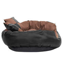 Coussin réversible lavable de chien Noir et marron 85x70x20 cm