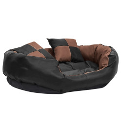 Coussin réversible lavable de chien Noir et marron 85x70x20 cm