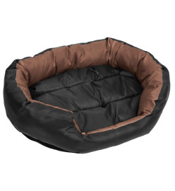 Coussin réversible lavable de chien Noir et marron 85x70x20 cm