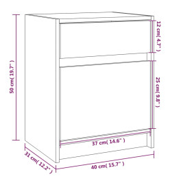 Table de chevet Blanc 40x31x50 cm Bois de pin massif