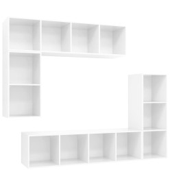 Ensemble de meubles TV 4 pcs Blanc brillant Bois d'ingénierie