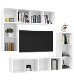 Ensemble de meubles TV 4 pcs Blanc brillant Bois d'ingénierie