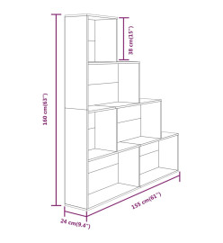 Armoire à livres Chêne marron 155x24x160 cm