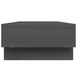 Support de moniteur Gris 60x27x14 cm Bois de pin solide