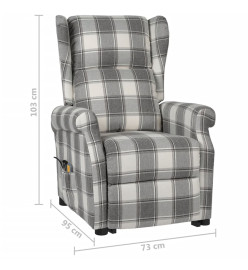 Fauteuil de massage Blanc et gris Tissu