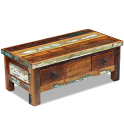 Table basse à tiroirs 90 x 45 x 35 cm Bois de récupération