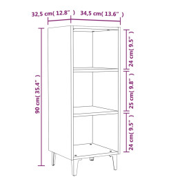 Buffet chêne sonoma 34,5x32,5x90 cm bois d'ingénierie