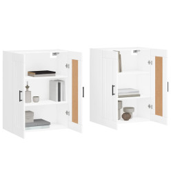 Armoires murales 2 pcs blanc bois d'ingénierie