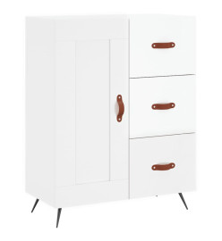 Buffet haut Blanc brillant 69,5x34x180 cm Bois d'ingénierie