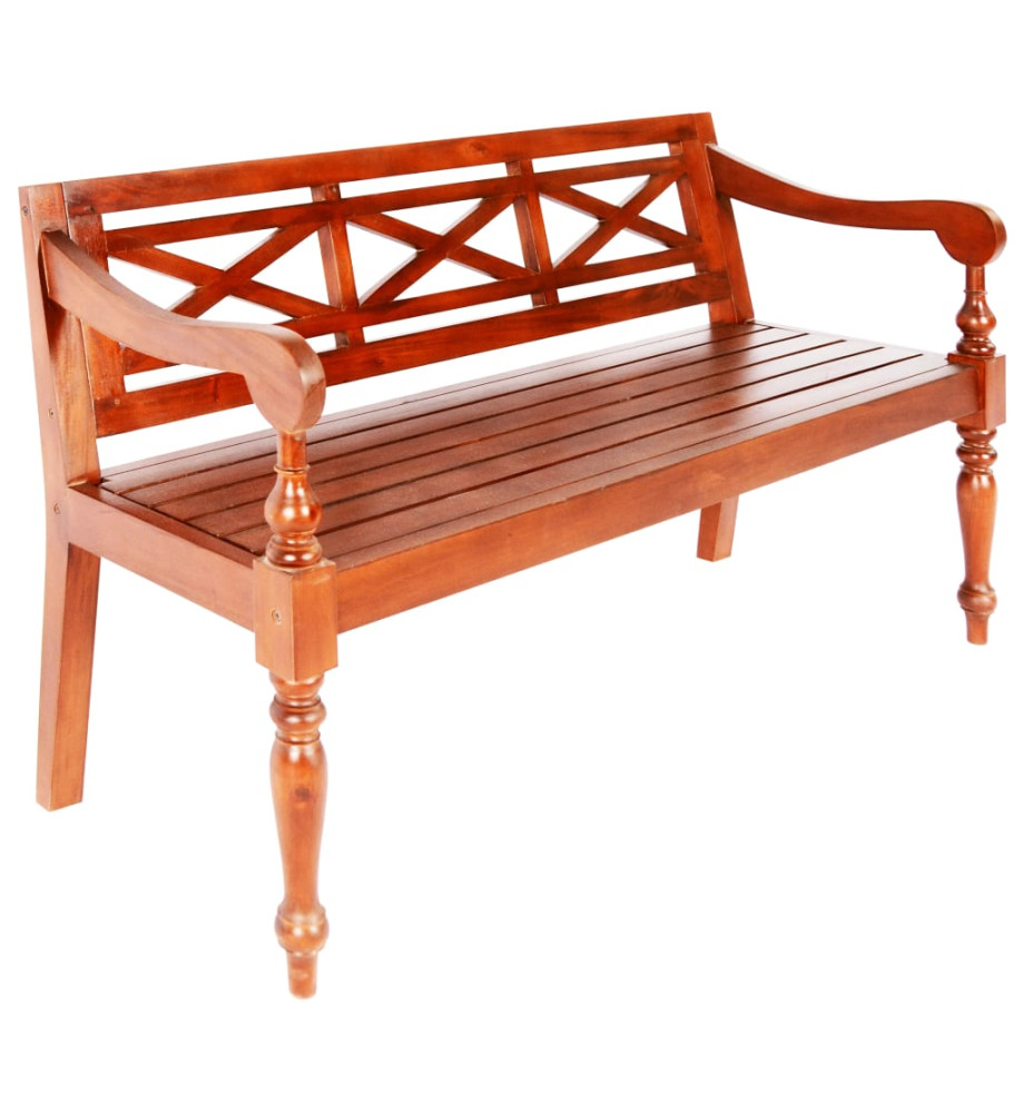 Banc Batavia 123 cm Bois d'acajou massif Marron foncé