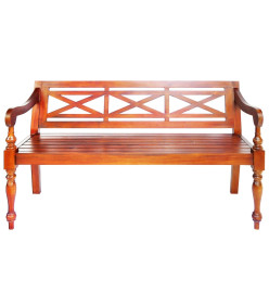 Banc Batavia 123 cm Bois d'acajou massif Marron foncé