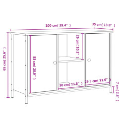 Meuble TV chêne sonoma 100x35x65 cm bois d'ingénierie