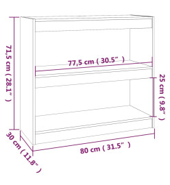 Bibliothèque/Séparateur de pièce Marron miel 80x30x71,5 cm Pin