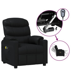 Fauteuil électrique de massage Noir Similicuir