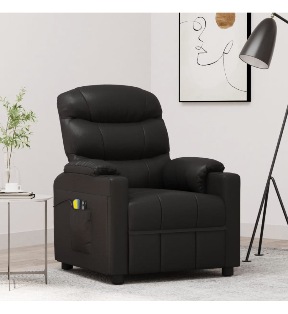 Fauteuil de massage Noir Similicuir