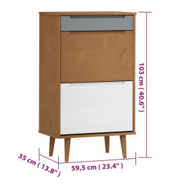 Armoire à chaussures MOLDE Marron 59,5x35x103 cm Bois de pin