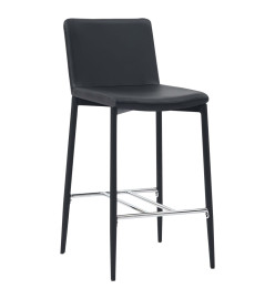 Tabourets de bar lot de 6 noir similicuir