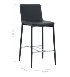 Tabourets de bar lot de 6 noir similicuir