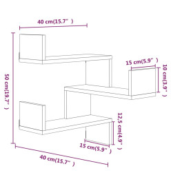 Étagère d'angle murale Chêne fumé 40x40x50 cm Bois d'ingénierie