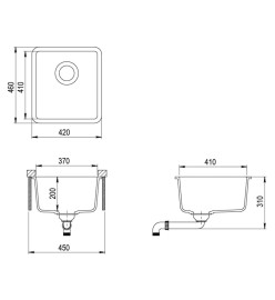 Évier de cuisine Granit Seul lavabo Blanc