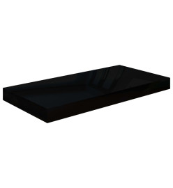 Étagère murale flottante 2 pcs Noir brillant 50x23x3,8 cm MDF