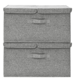 Boîtes de rangement 2 pcs Tissu 50x30x25 cm Gris