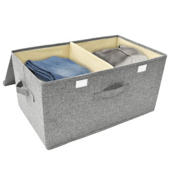 Boîtes de rangement 2 pcs Tissu 50x30x25 cm Gris