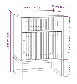 Tables de chevet 2pcs blanc 40x30x55,5cm bois ingénierie et fer