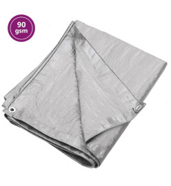 Bâche 90 g/m² 6x8 m Gris PEHD