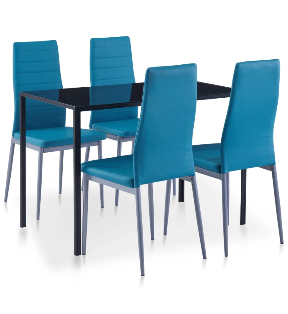 Ensemble de salle à manger 5 pcs Bleu