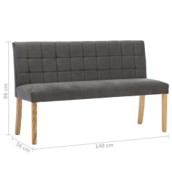 Banc 140 cm Gris Velours