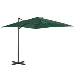 Parasol en porte-à-faux et mât en aluminium 250x250 cm Vert