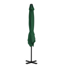 Parasol en porte-à-faux et mât en aluminium 250x250 cm Vert