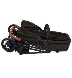 Poussette pour bébé 2-en-1 Anthracite et noir Acier