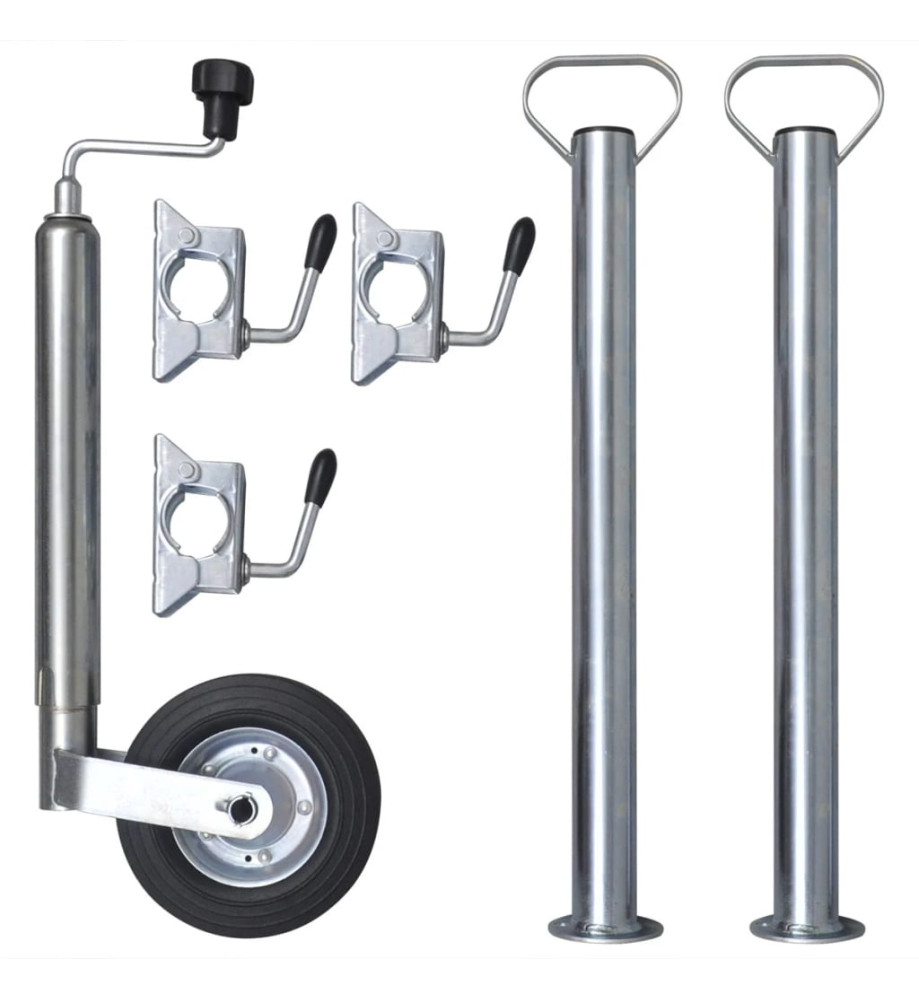 Roue de jauge 48 mm avec 2 tubes de support et 3 colliers