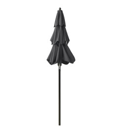 Parasol à 3 niveaux avec mât en aluminium Anthracite 2 m