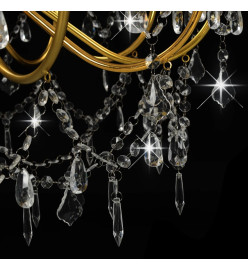 Lustre avec perles Doré 12 ampoules E14