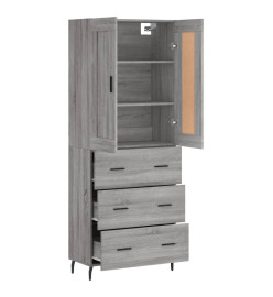 Buffet haut Sonoma gris 69,5x34x180 cm Bois d'ingénierie