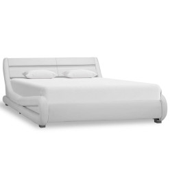 Cadre de lit avec LED Blanc Similicuir 140 x 200 cm