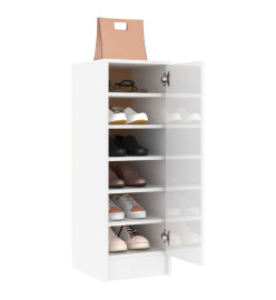 Armoire à chaussures Blanc brillant 32x35x92 cm Aggloméré