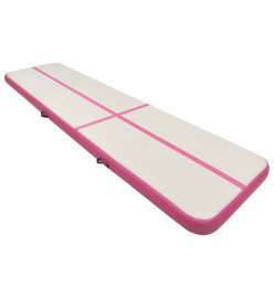 Tapis gonflable de gymnastique avec pompe 700x100x15cm PVC Rose