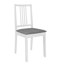 Chaises à manger avec coussins lot de 4 blanc bois solide