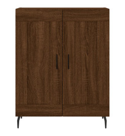 Buffet haut Chêne marron 69,5x34x180 cm Bois d'ingénierie