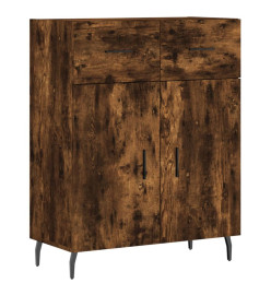 Buffet haut Chêne fumé 69,5x34x180 cm Bois d'ingénierie