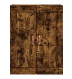 Armoire murale chêne fumé 69,5x34x90 cm bois d'ingénierie