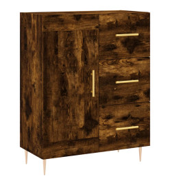 Buffet haut Chêne fumé 69,5x34x180 cm Bois d'ingénierie